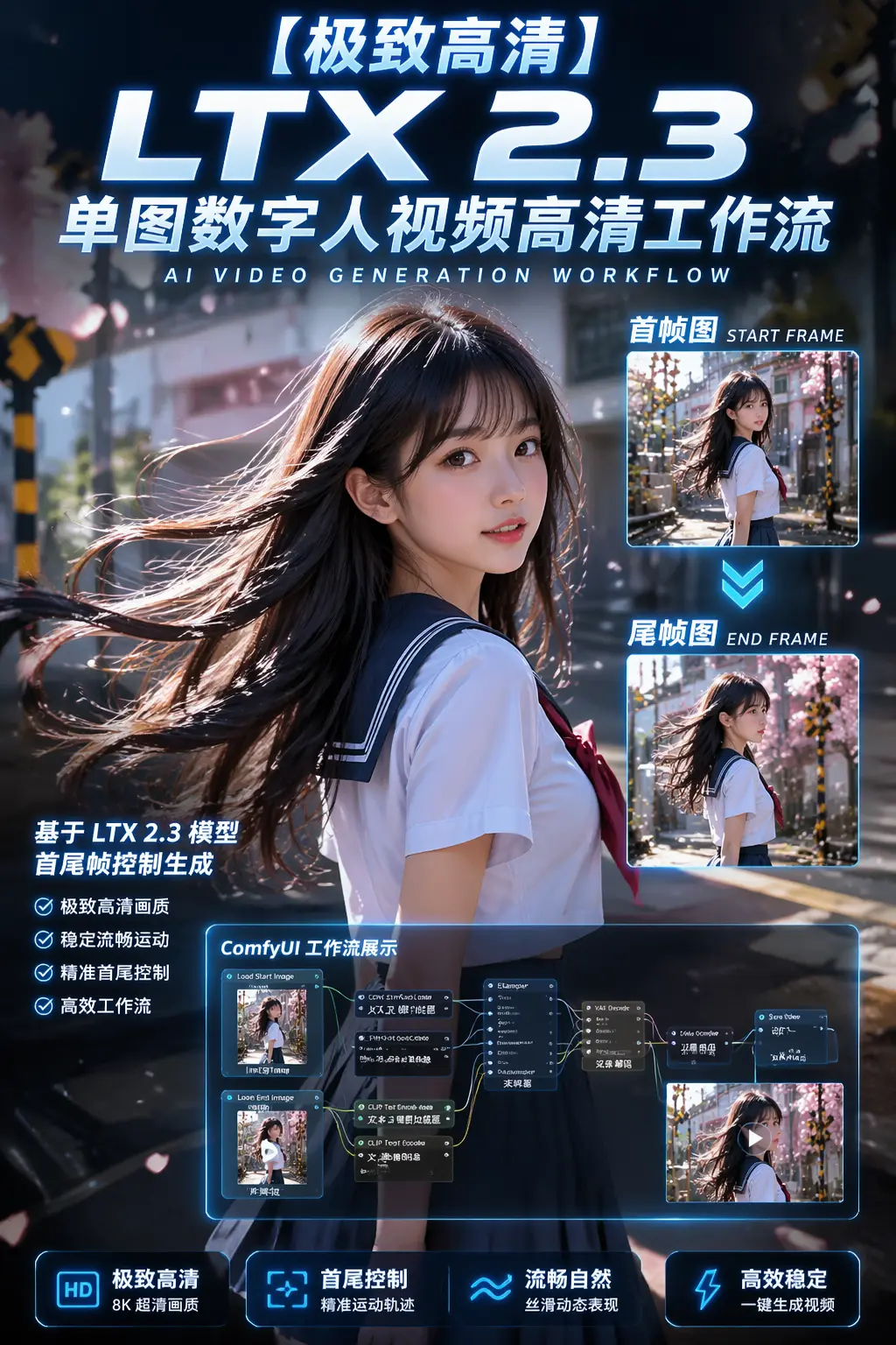 LTX 2.3 Single Image Digital Human HD Workflow